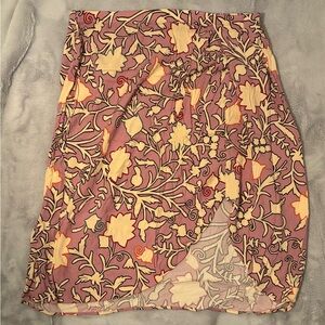 Knox Rose Floral Skirt in Purple and Cream